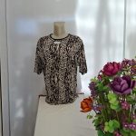 تیشرت یقه گرد زنانه طرح ببری سایز بزرگ لطیف و خواستنی