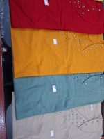 تیشرت یقه هفت ترکیبی زنانه نگین کاری شده ی سایز بزرگ - تصویر 3