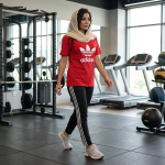ست تیشرت ،شلوار مشکی آدیداس با راه راه سفید