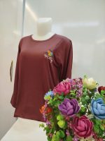 بلوز آستین دار یقه گرد گلدوزی پاسکو - تصویر 3