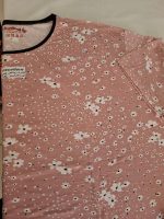 تیشرت سایز بزرگ زنانه 6X زمینه گل بهی با گل های ریز - تصویر 4